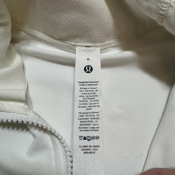 Lululemon Define Jacket Womens 6 White Full Zip Thumbholes Athletic Running - Picture 4 of 12